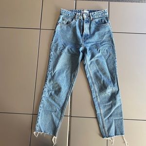 ZARA STRAIGHT LEG HIGH WAISTED JEANS
